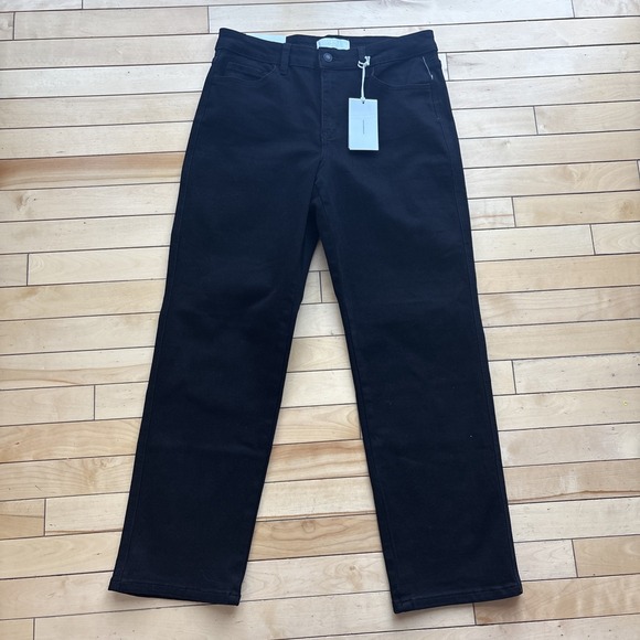 VERVET BY FLYING MONKEY Denim - NWT Vervet Victoria High Rise Straight Jeans Womens Washed Black Stretch Size 29